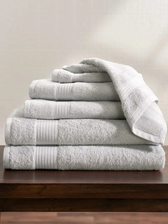 Cotton and Viscose Bamboo Six-Piece Towel Set