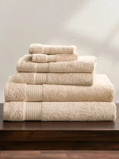 Cotton and Viscose Bamboo Six-Piece Towel Set