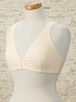 Cotton Knit Front-Closure Wireless Leisure Bra