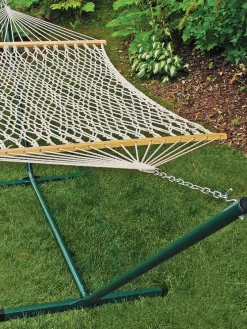 Cotton Rope Hammock With Metal Hammock Stand