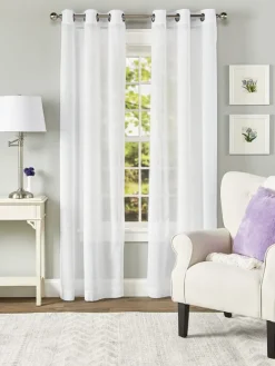 Cotton Voile Semi-Sheer Grommet Top Curtains
