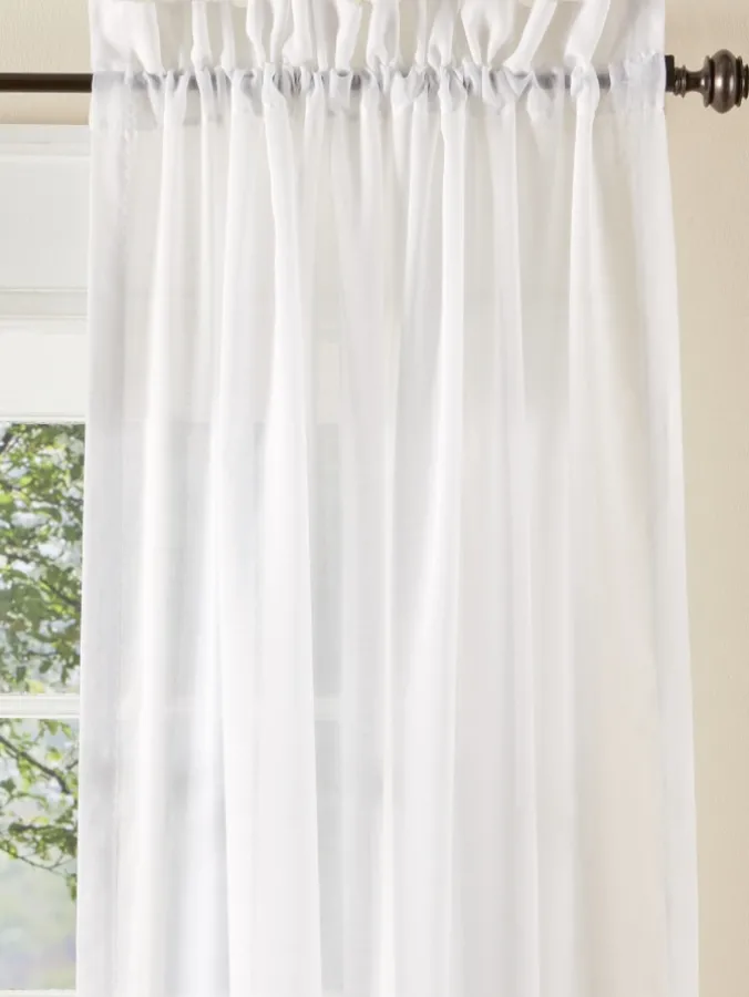 Cotton Voile Semi-Sheer Rod Pocket Curtains by Country Curtains®