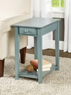 Country Casual Solid Wood Narrow End Table