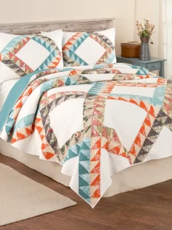 Crisscross Patchwork Cotton Quilt or Pillow Sham