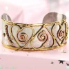 Cuff Bracelet With Hearts and Swirls