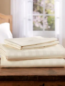 Damask Stripe Portuguese Cotton Sateen Sheet Set