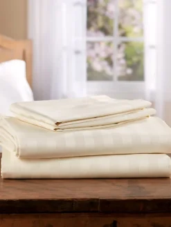 Damask Stripe Portuguese Cotton Sateen Sheet Set