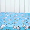 Dancing Snoopy and Woodstock Portuguese Cotton Percale Crib Sheet