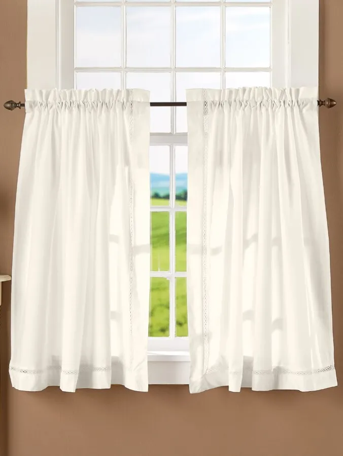 Diamond Band Rod Pocket Tiers by Country Curtains®