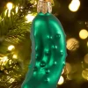 Dill Pickle Blown-Glass Christmas Ornament