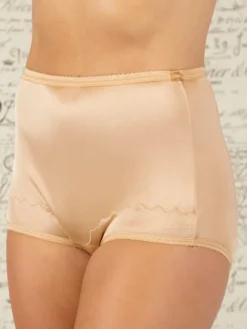 Dixie Bell Women's Full-Rise Nylon Briefs With Scalloped Trim, 3 Pack
