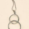 Double Circle Pewter Necklace