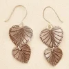 Double Leaf Drop Earrings
