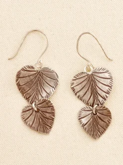 Double Leaf Drop Earrings