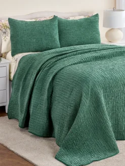 Dreams Velvet Chenille Quilted Bedspread or Pillow Sham