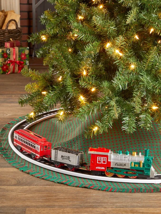 Dual-Level Christmas Tree Train Set