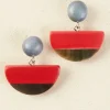 Earthtone Wooden Half Moon Earrings