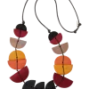 Earthtone Wooden Half Moon Necklace