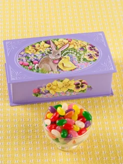 Easter Bunny and Spring Chick Tin With Pectin Jelly Beans