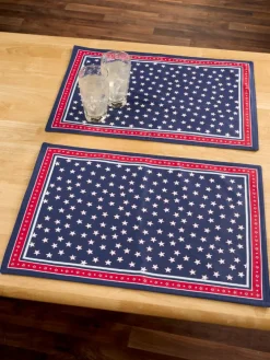 Easy Clean Coated Patriotic Placemat, Set of 2