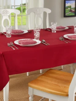 Easy Clean Solid Color Coated Tablecloth