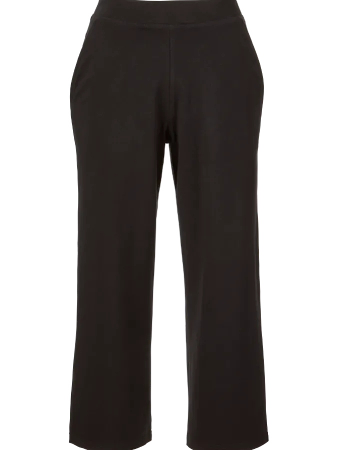 Easy-Fit Wide-Leg Knit Crop Pants