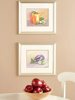 Eggplant And Pepper Framed Art Prints by Donnel Barnum, 2 Prints