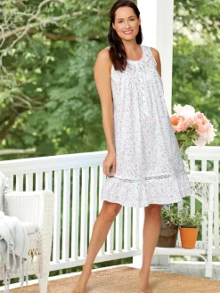 Eileen West Moonlight Sonata Short Cotton Lawn Nightgown