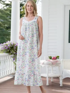 Eileen West Red Clover Cotton Lawn Nightgown