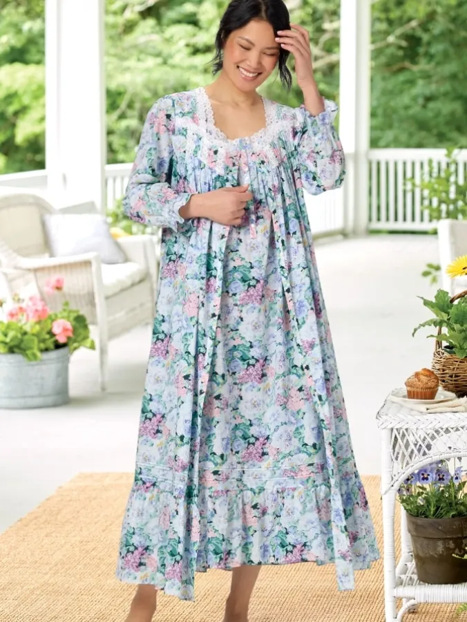 Eileen West Vintage Floral Cotton Lawn Robe