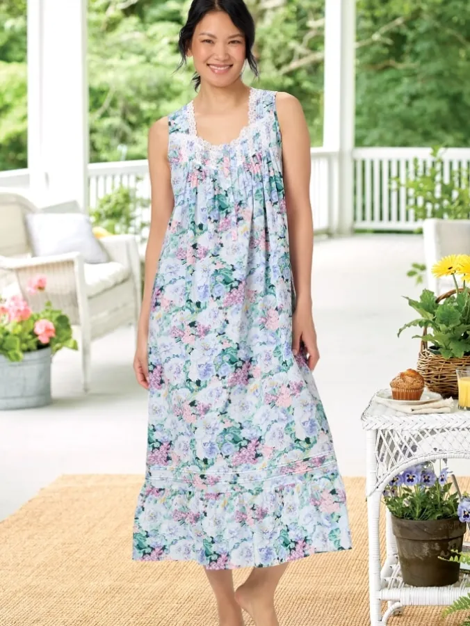 Eileen West Vintage Floral Cotton Lawn Nightgown