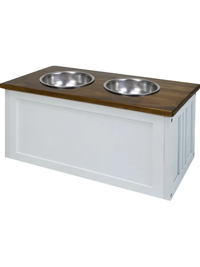 Elevated Pet Feeder With Storage