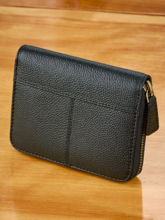 Ella Simone Accordion Zip-Around Leather Wallet, 5 Inch