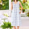 Ella Simone Blue Danube Floral Sleeveless Nightgown