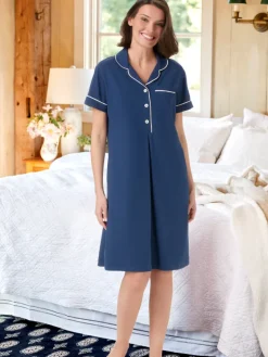 Ella Simone Classic Cotton Knit Short Nightshirt