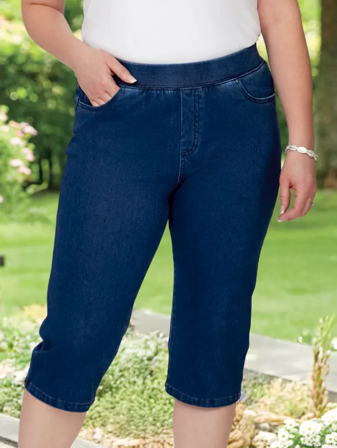 Ella Simone Cotton Terry Flex Capri Pants