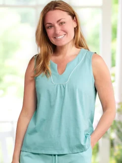 Ella Simone Daydreams Cotton Knit Sleep Tank Top