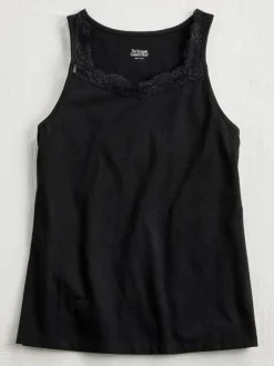 Ella Simone Double-Lace Cotton Modal Tank Top