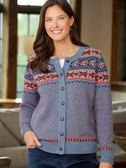 Ella SimoneĀ® Fair Isle Cotton Cardigan