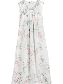 Ella Simone Floral Brushed-Back Satin Nightgown
