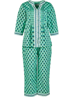 Ella Simone Indigo Dreams Lotus Print Pajama Set