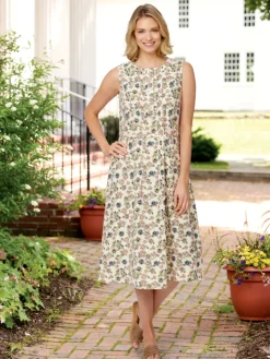 Ella Simone Midi Linen-Blend Dress