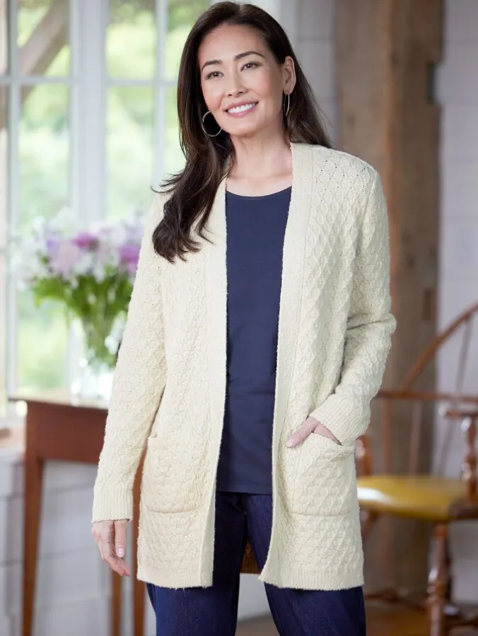 Ella Simone Open-Stitch Cotton Cardigan