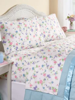 Ella Simone Pastel Garden Cotton Sateen Sheet Set