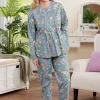 Ella Simone Pintuck Floral Cotton Pajama Set