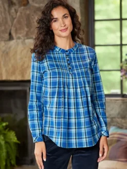 Ella Simone® Plaid Pintuck Tunic