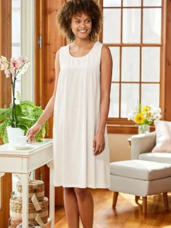 Ella Simone Pointelle Cotton Sleeveless Chemise