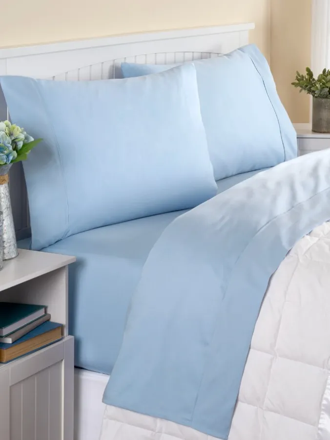 Ella Simone Solid Color Portuguese Cotton Sateen Sheet Set