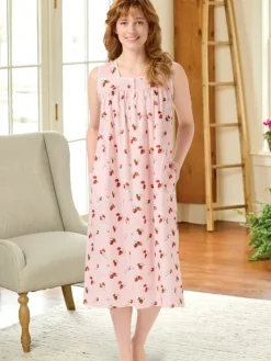 Ella Simone Strawberry Fields Cotton Nightgown