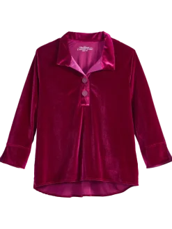 Ella Simone Stretch-Velvet Tunic